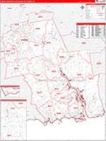 Lower Connecticut River Valley, Ct Carrier Route Wall Map